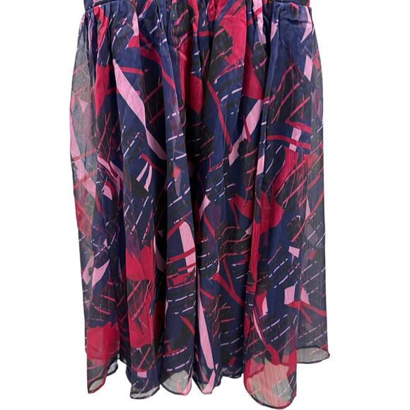 LULUS NwT Britannia Navy Blue Print Skater Dress Size M - Picture 6 of 9